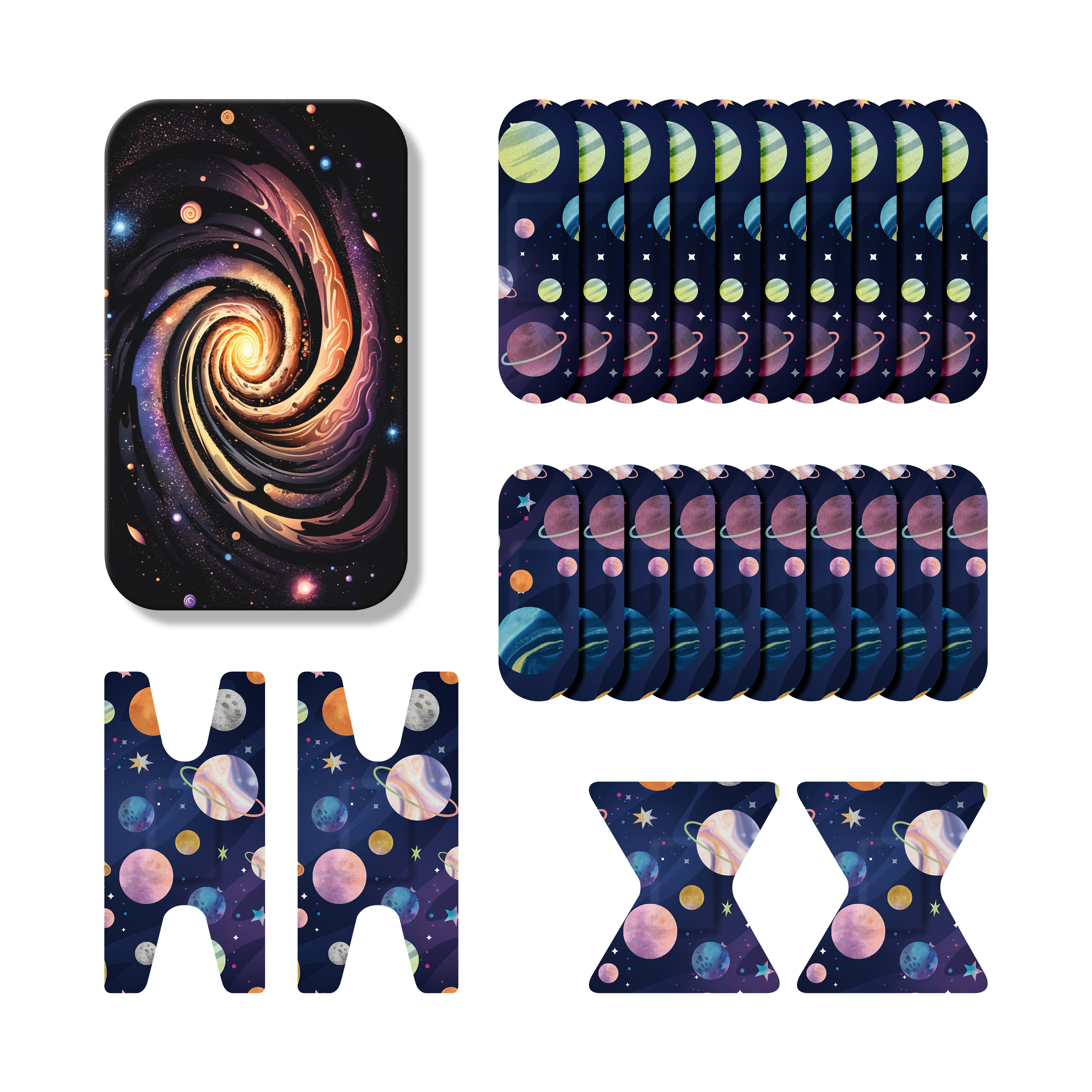 Chinese - Made Galaxy - Themed Tin Box with Matching Accessories