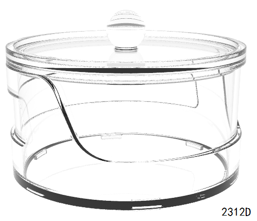 Multi-functional Clear Acrylic cotton swab holder Brush holder Round tray with lid