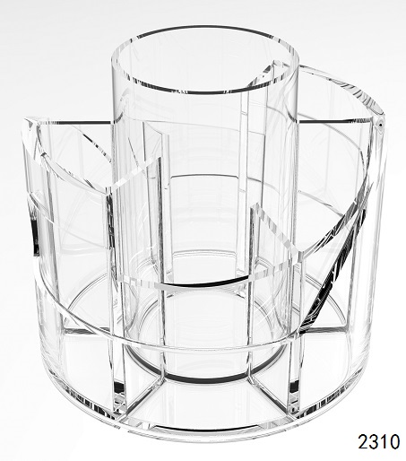 Multi-functional Clear Acrylic Pen holder Pencil Holder Brush holder Trio round organizer