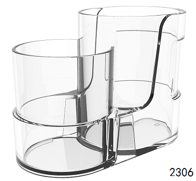 Multi-functional Clear Acrylic Pen holder Pencil Holder Brush holder Dual Round Holder