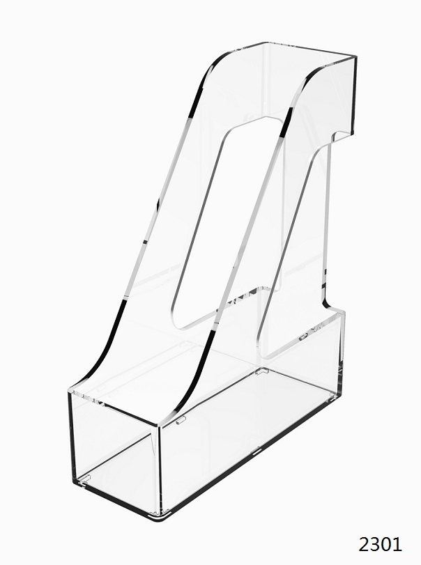 Clear Acrylic Office Desktop Magazine Organizer Folder Stand File Rack documents rack
