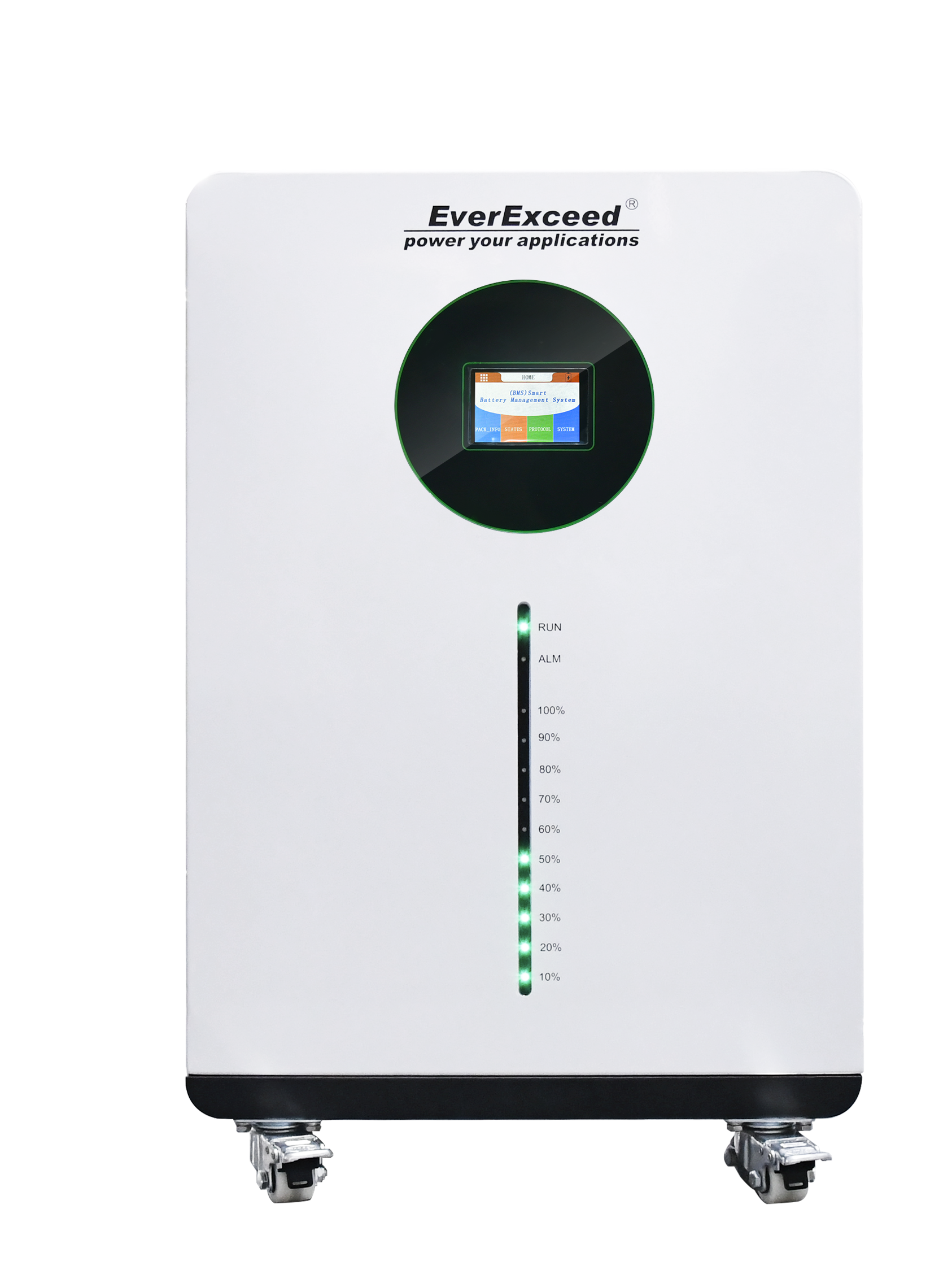 High Safety 51.2V 16kWh LiFePO4 Floor-Standing Battery with BMS and Wheels for Home Backup Power