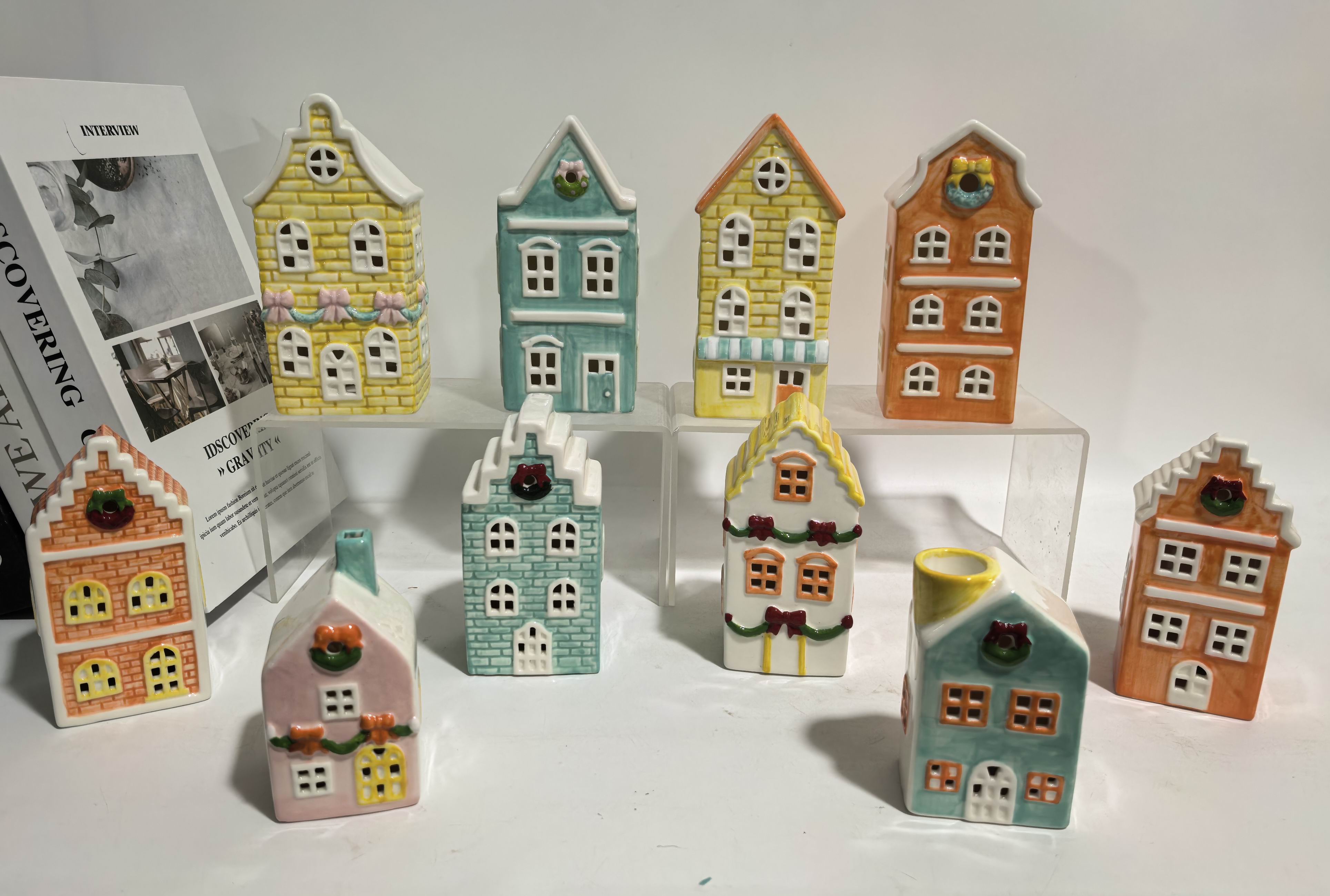 Ceramic house with LED light