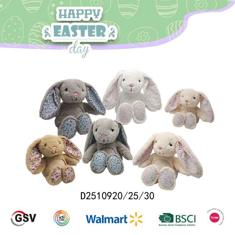 Plush toys of little rabbits in various colors
