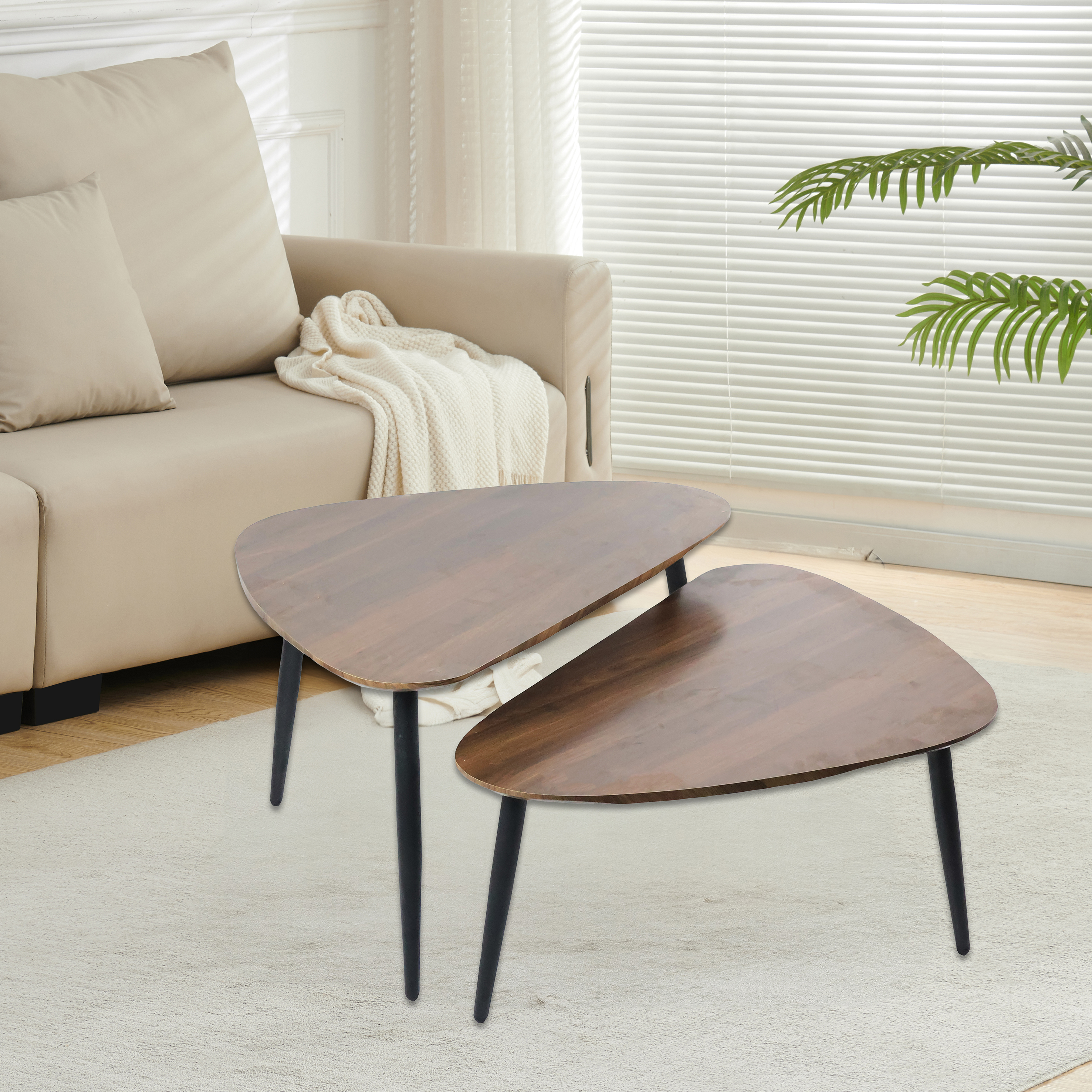 Set of 2 metal table side table