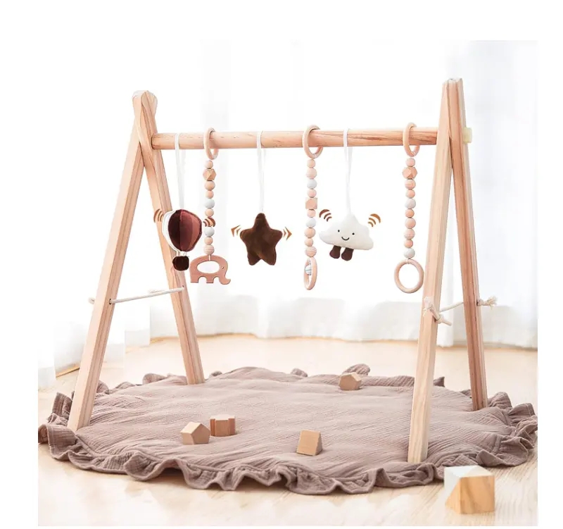 Wooden children's toy rack