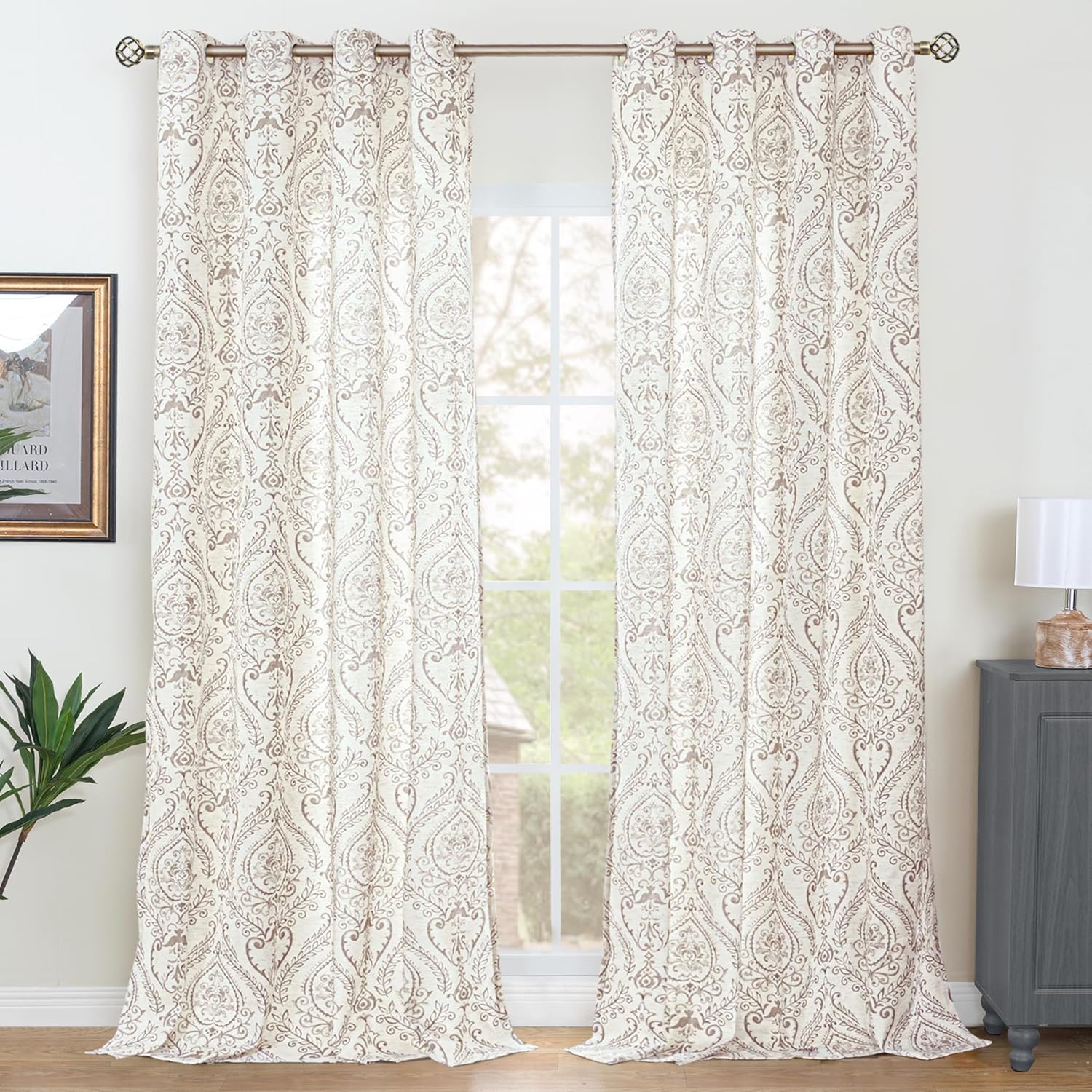 Polyester fake linen curtain