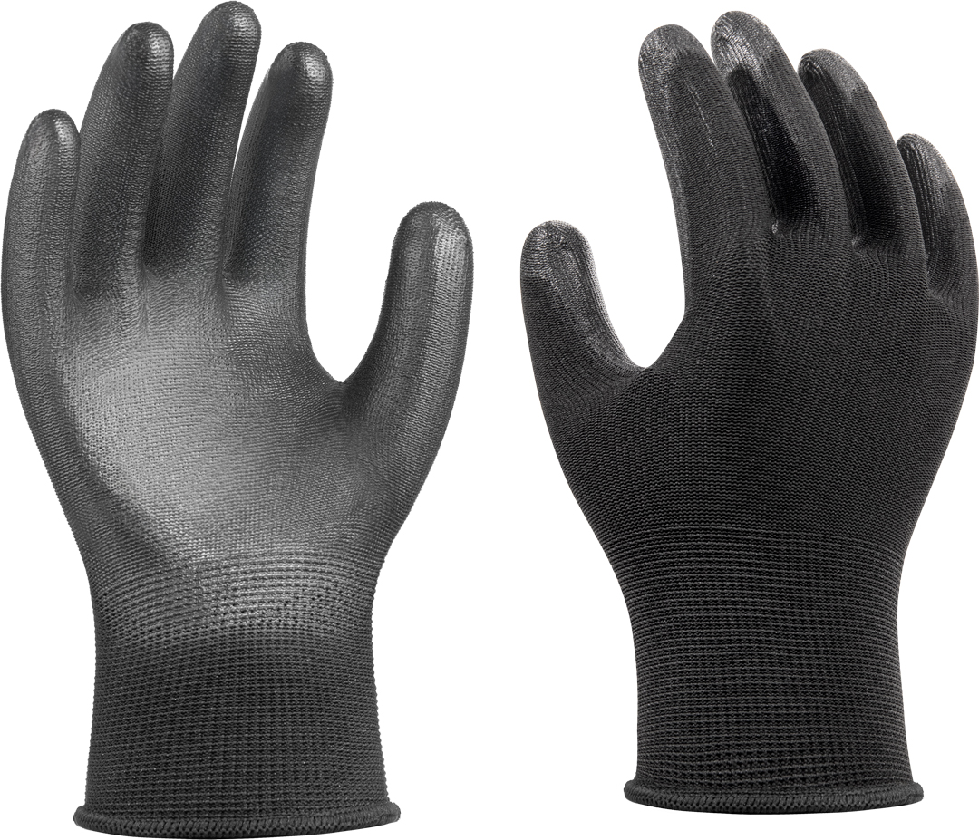 13 gauge polyester liner with PU coated glove