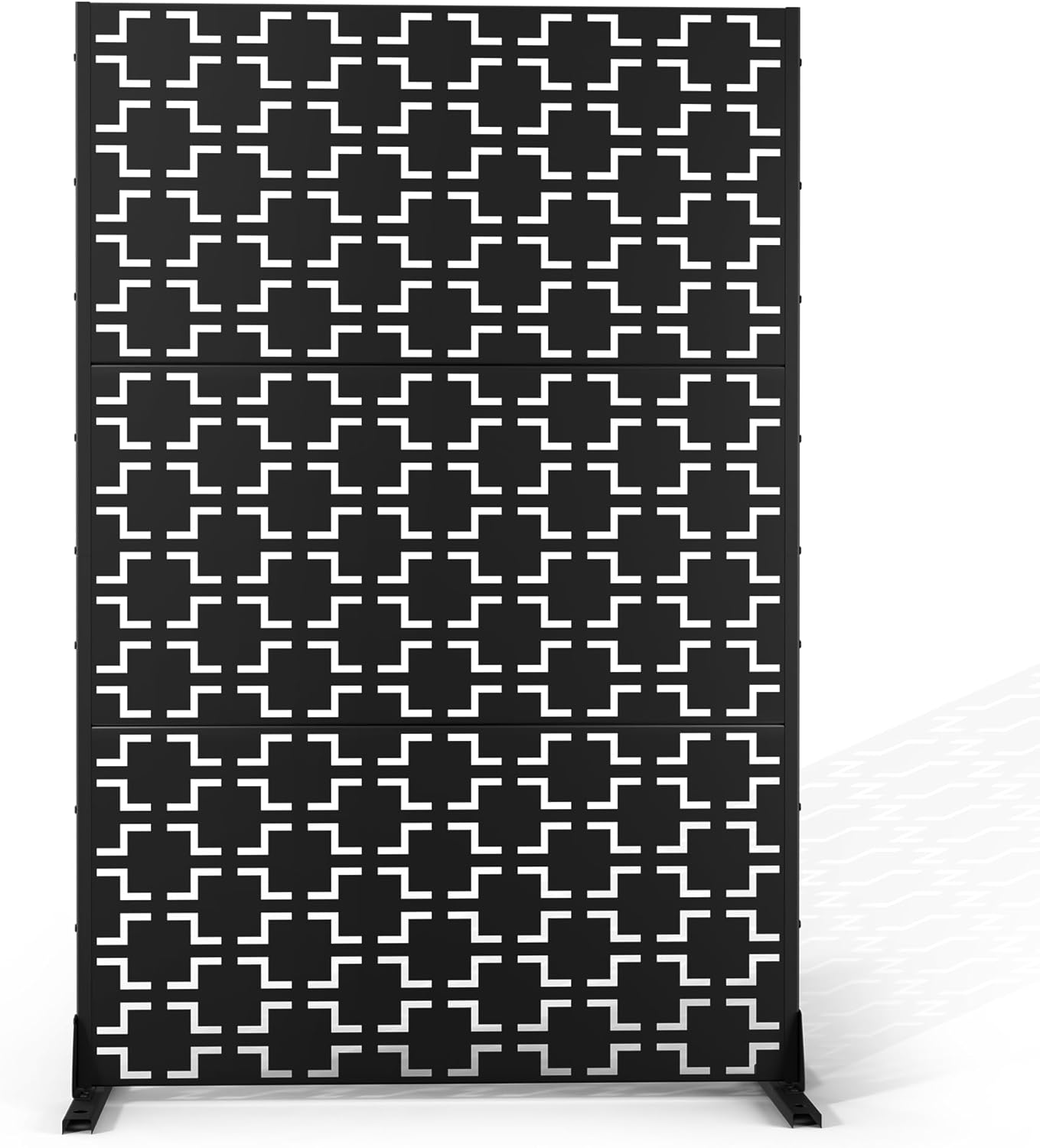 Metal Privacy Screen Outdoor 72" H×44" W Freestanding Decorative Privacy Screen