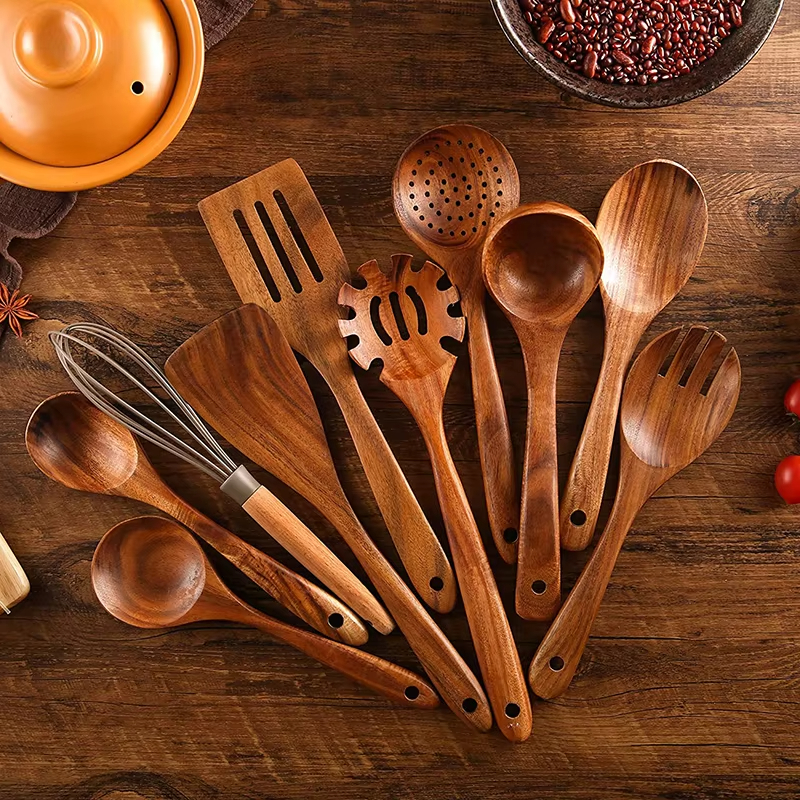 Shangrun Natural Teak Wooden Utensils For Cooking