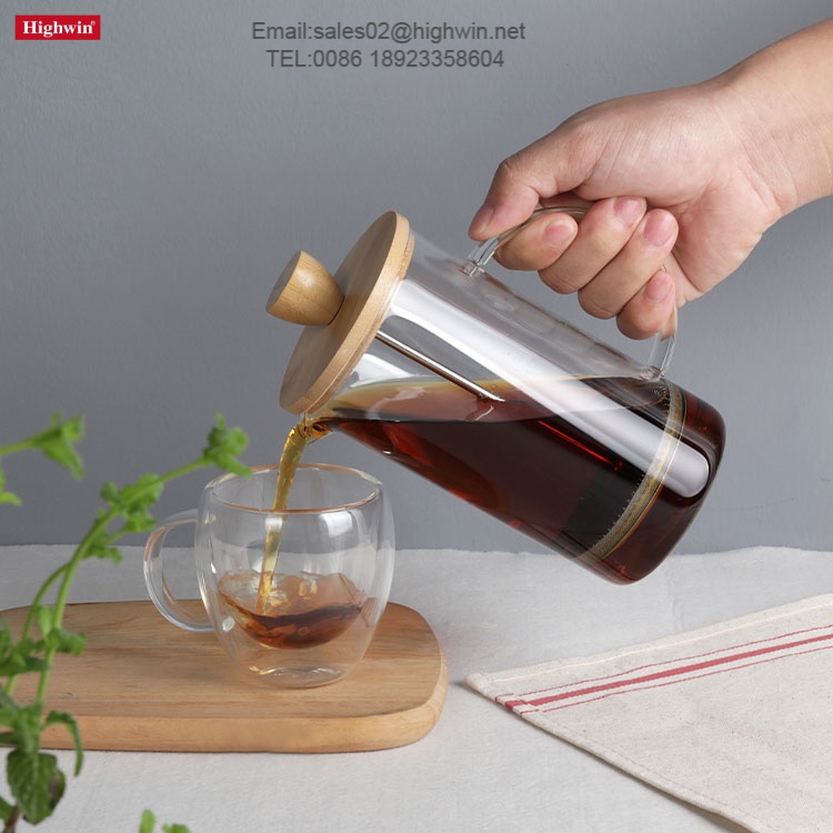 French Press Coffee Maker, High-Heat Borosilicate Glass