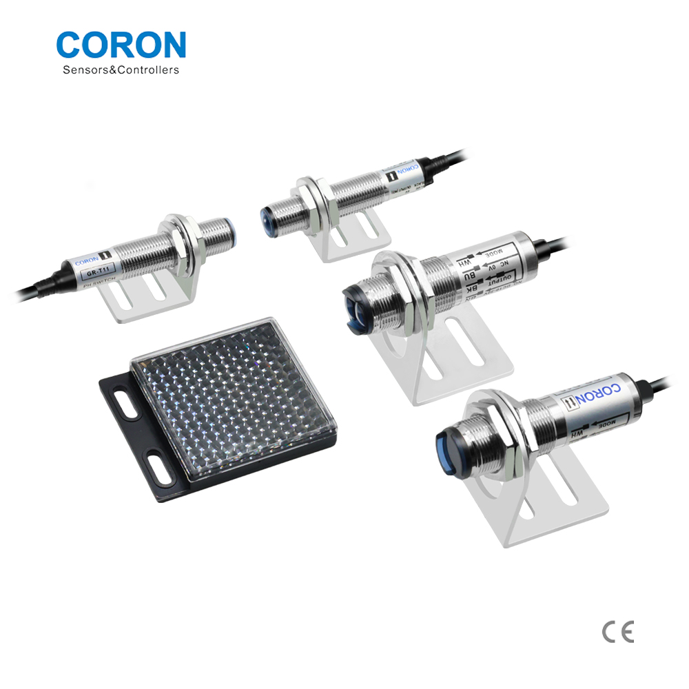 CORON Cylindrical Photoelectric Sensor through-beam retro-reflection diffuse reflection