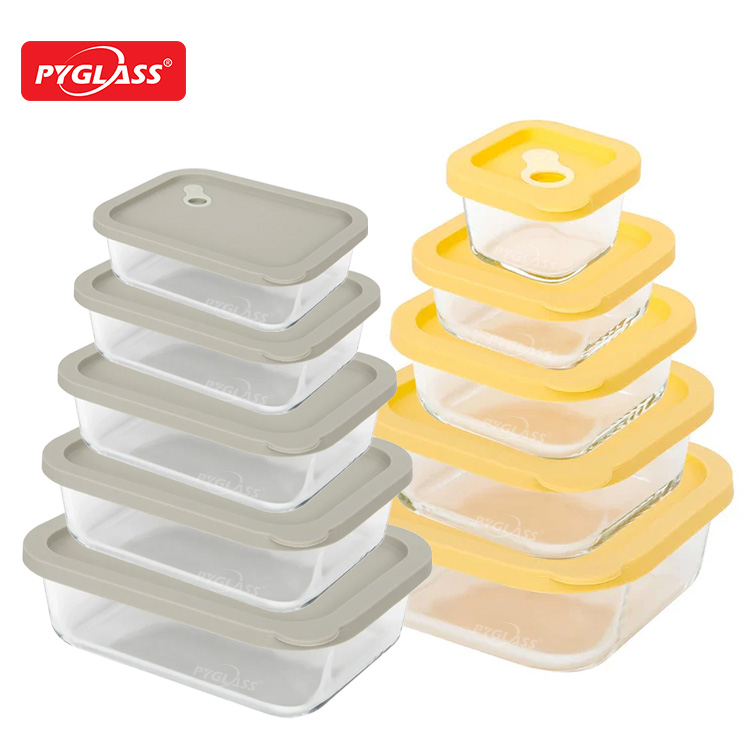 glass storage container with silicone lid
