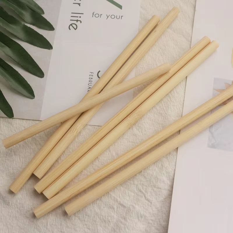 ECOLIFE 8*200mm Bamboo Straws Drinking Bamboo Fiber Straw Disposable Products Disposable