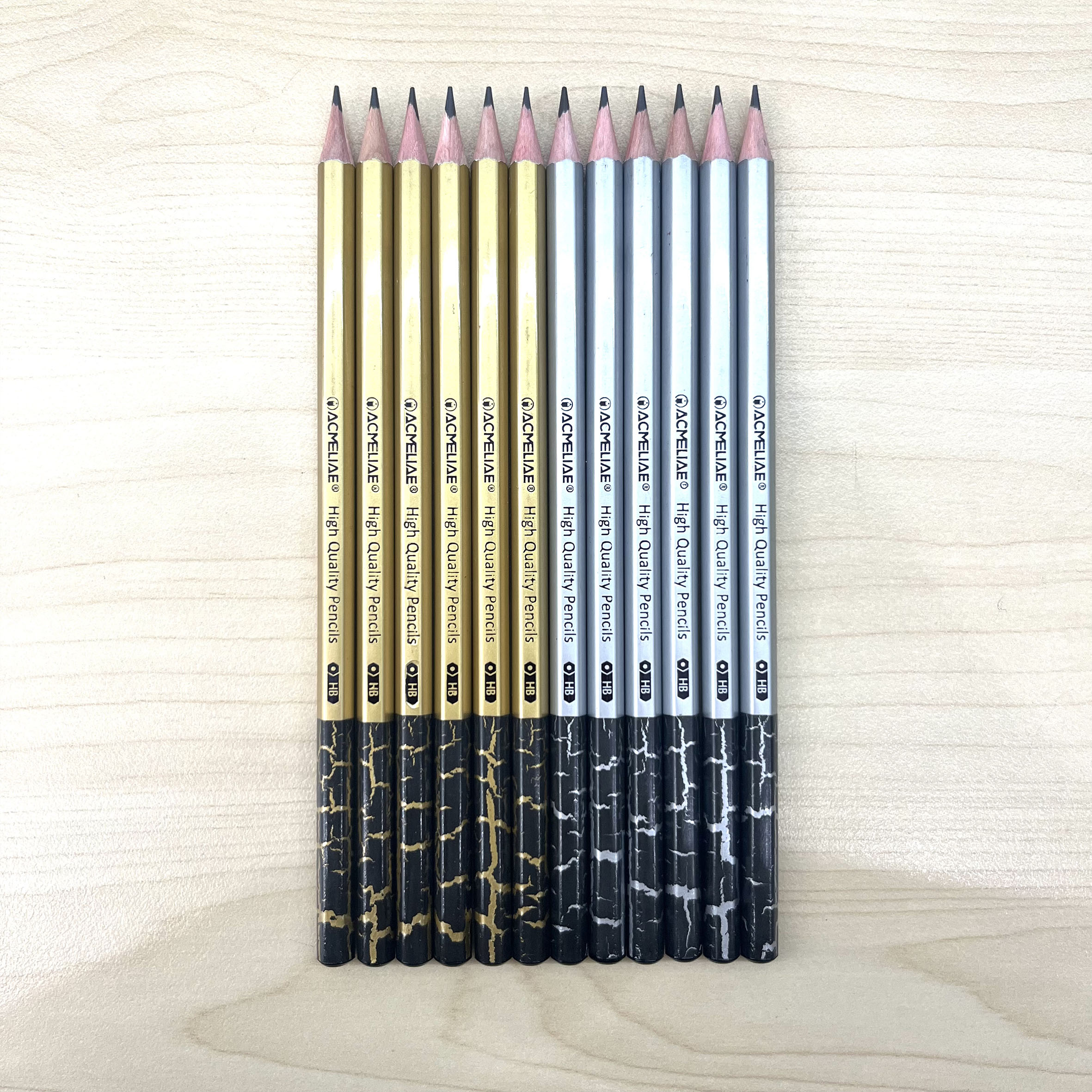 Gold and silver crack pencil