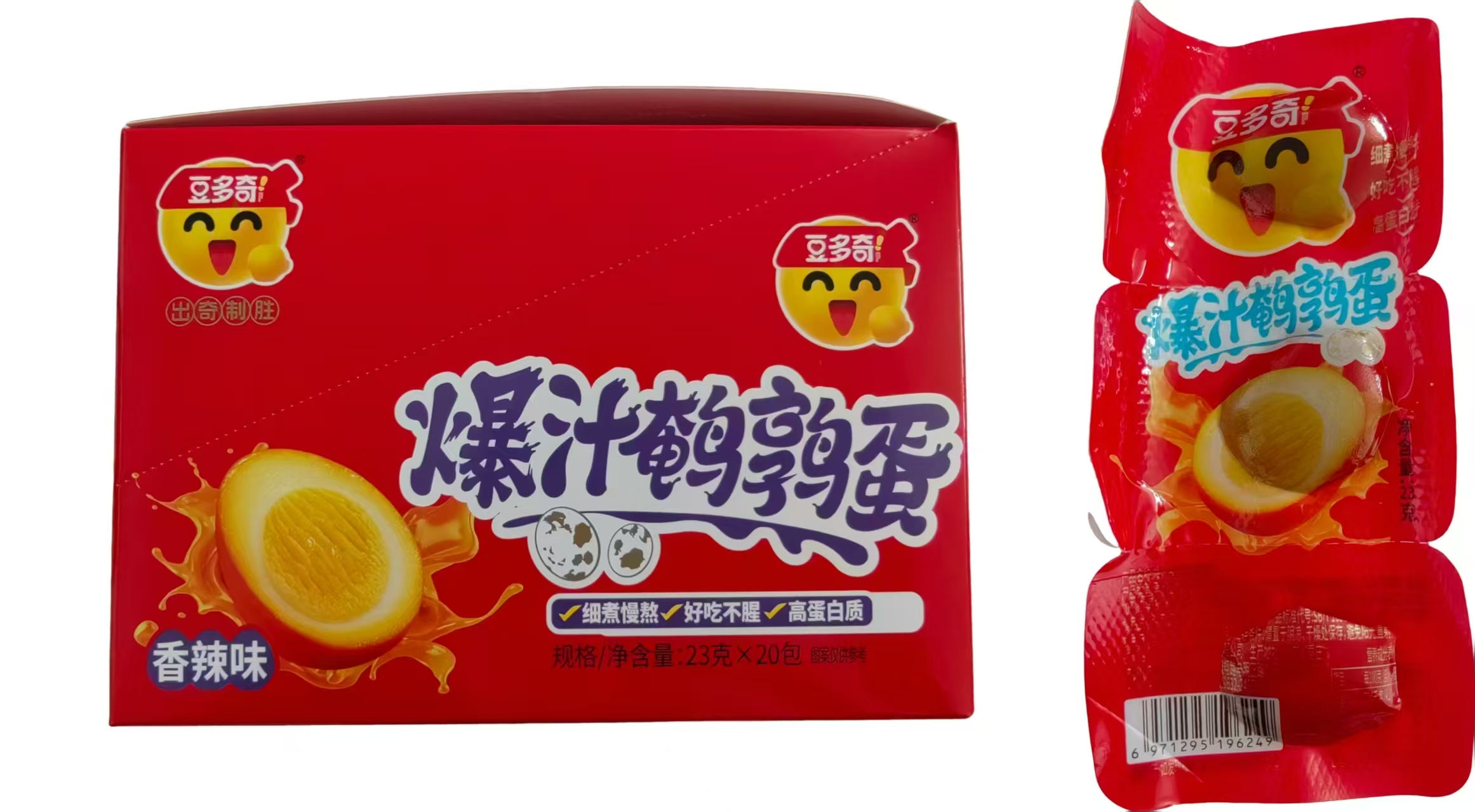 Dou Duo Qi Quantitative 23g Bursting Quail Eggs - Spicy Flavor