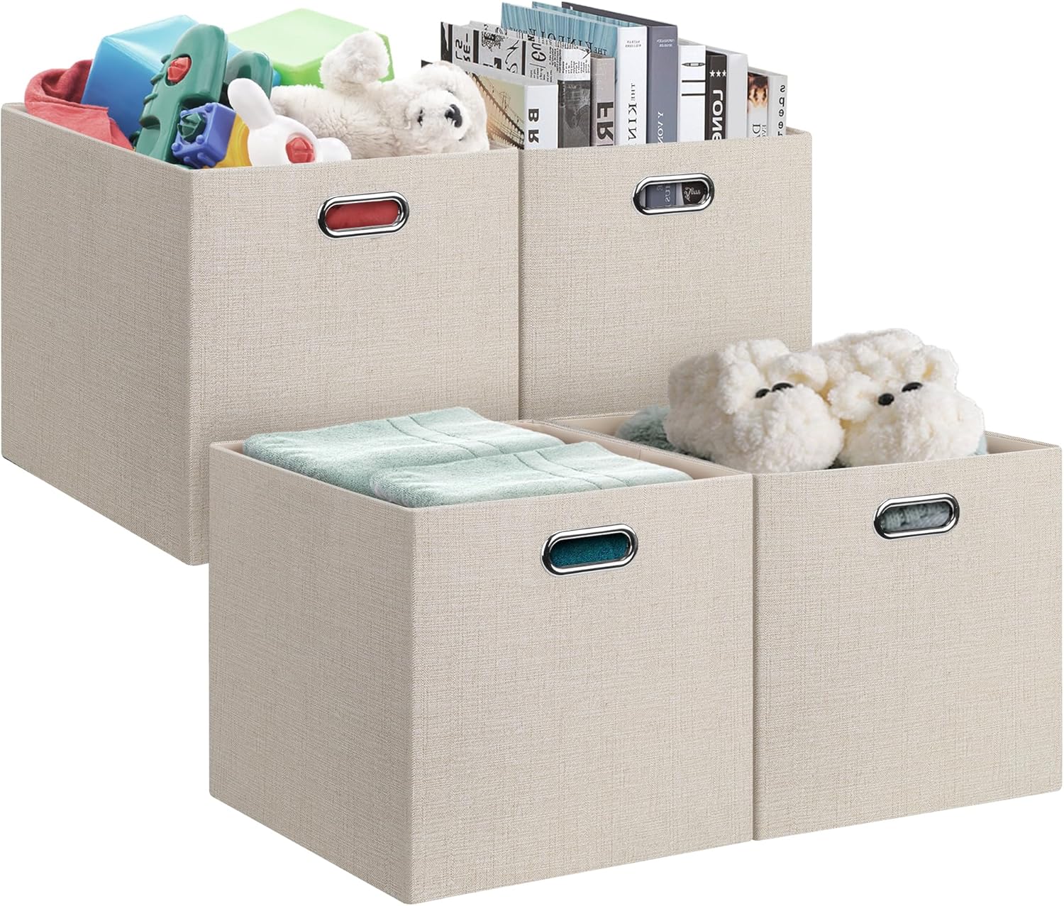 13x15x13in Collapsible Storage Bins, Fabric Foldable Cube Storage Boxes