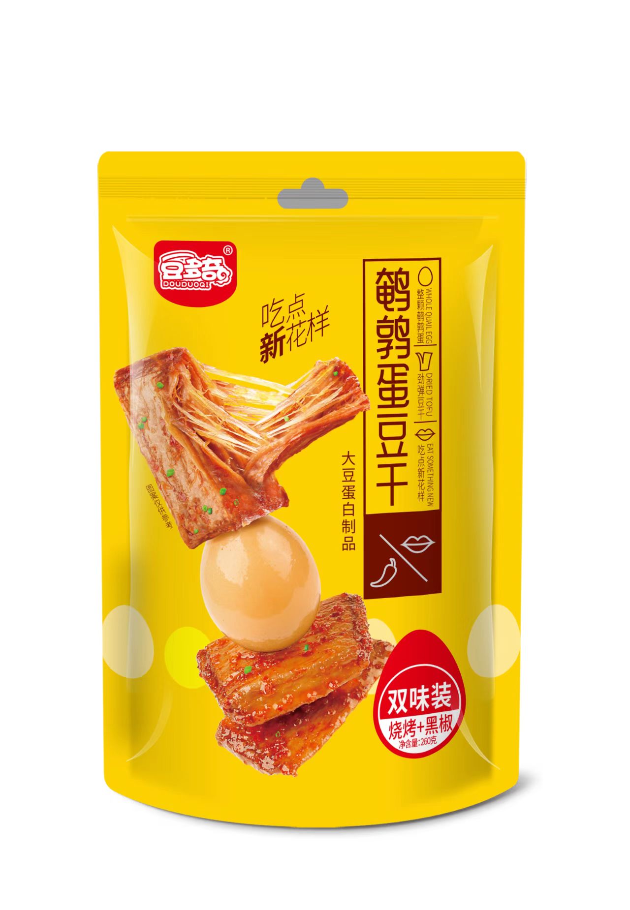 Dou Duo Qi Quantitative 260g Quail Egg Tofu Skin - Barbecue + Black Pepper