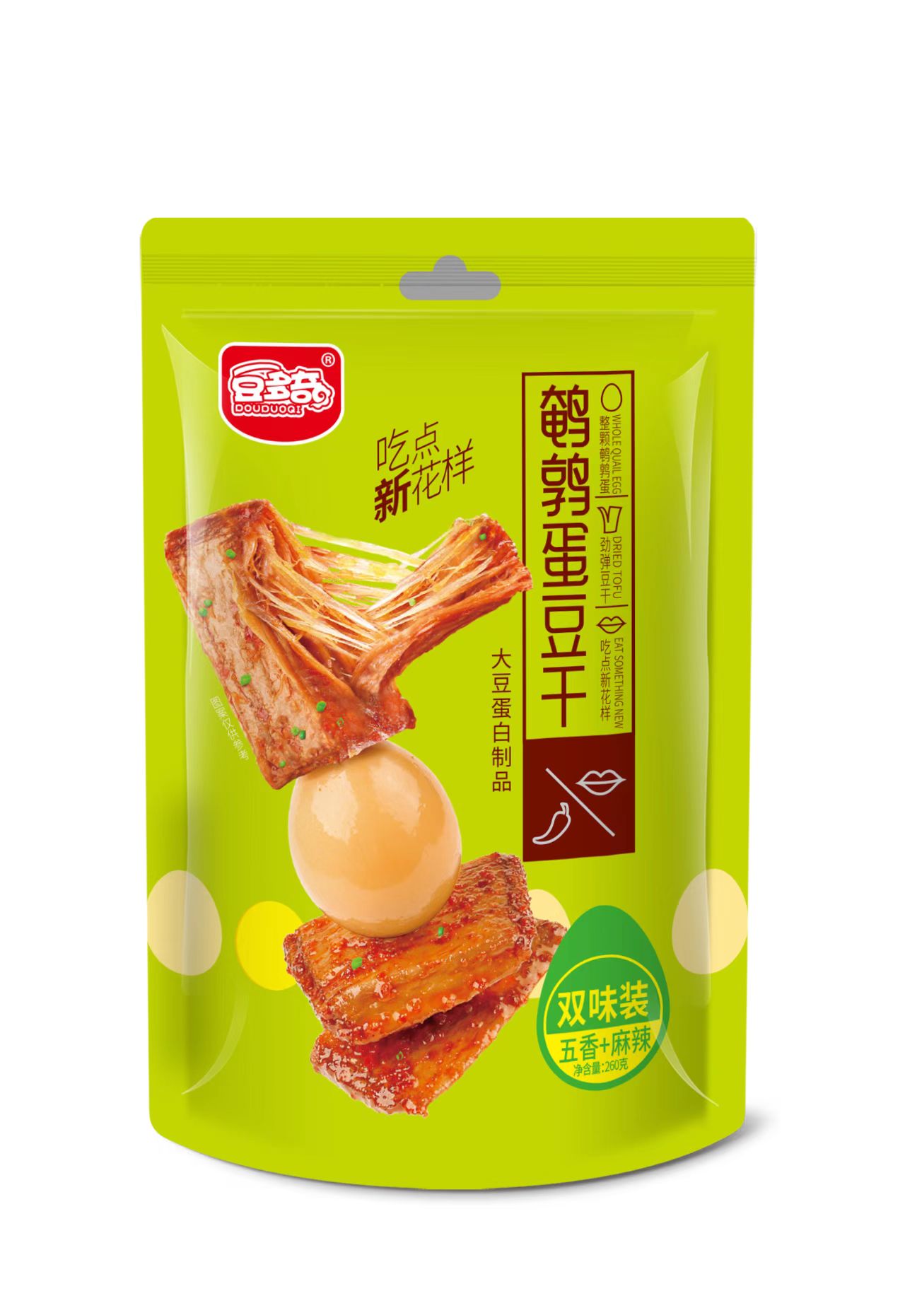 Dou Duo Qi* 260g Quail Egg Tofu Skin - Five Spices + Spicy