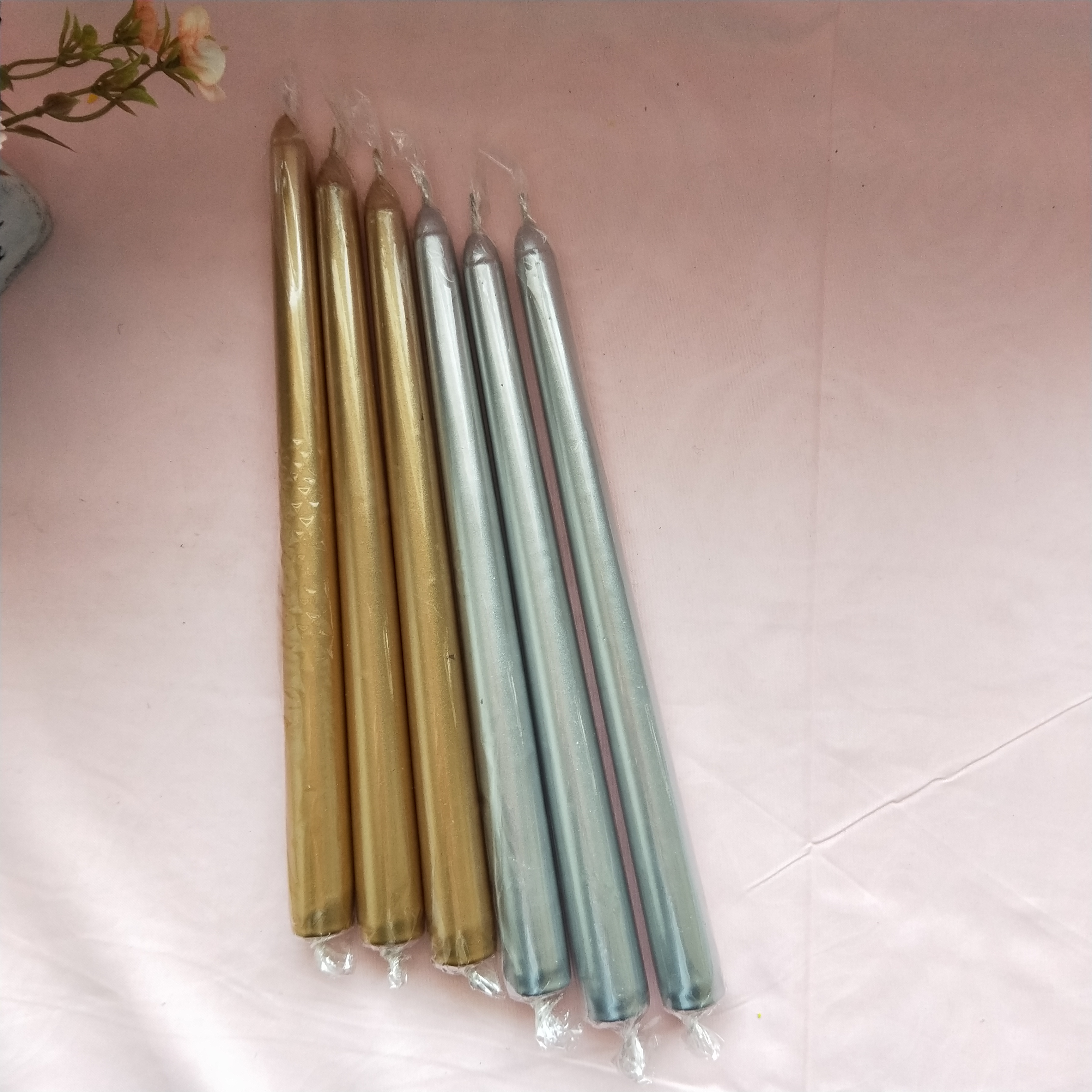 metallic candle