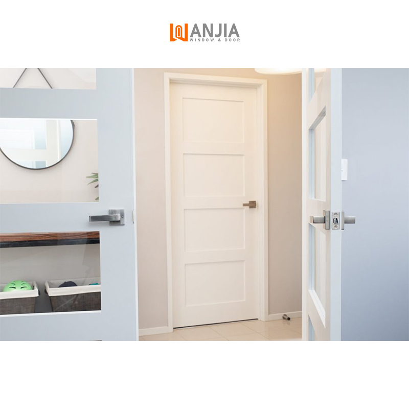 WANJIA Bulk Modern Design Solid Wood Door Composite Door Interior House Solid Wood Door for House