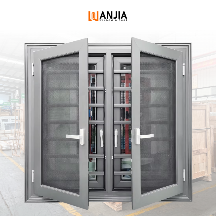 Professional Design Customizable Double Glazed Window Aluminium Casement Windows With Screen