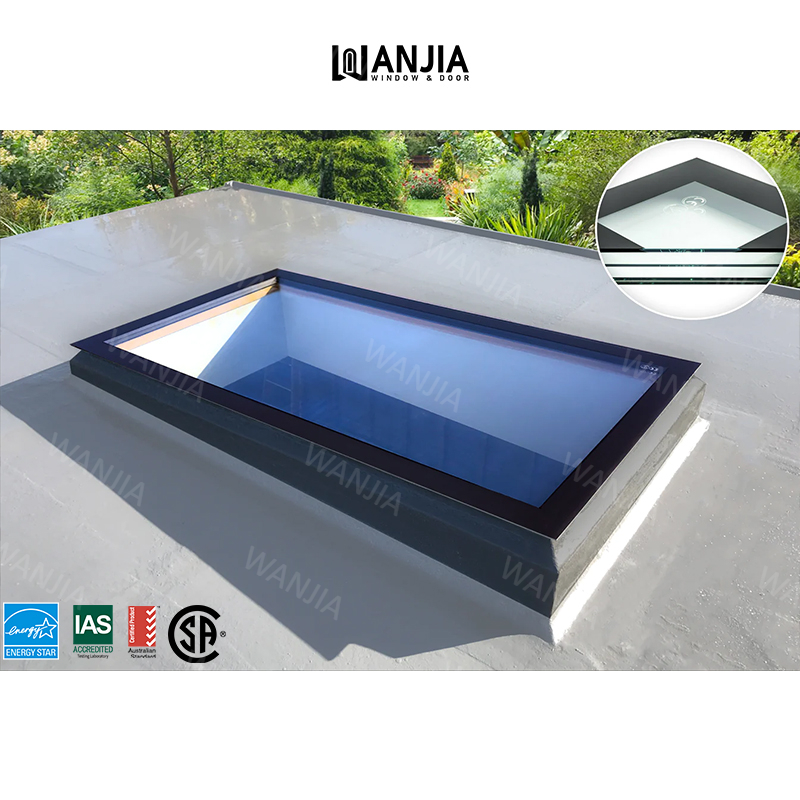 Customized Glass Window Soundproof Double Glazed Roof Window Waterproof Aluminum Skylight