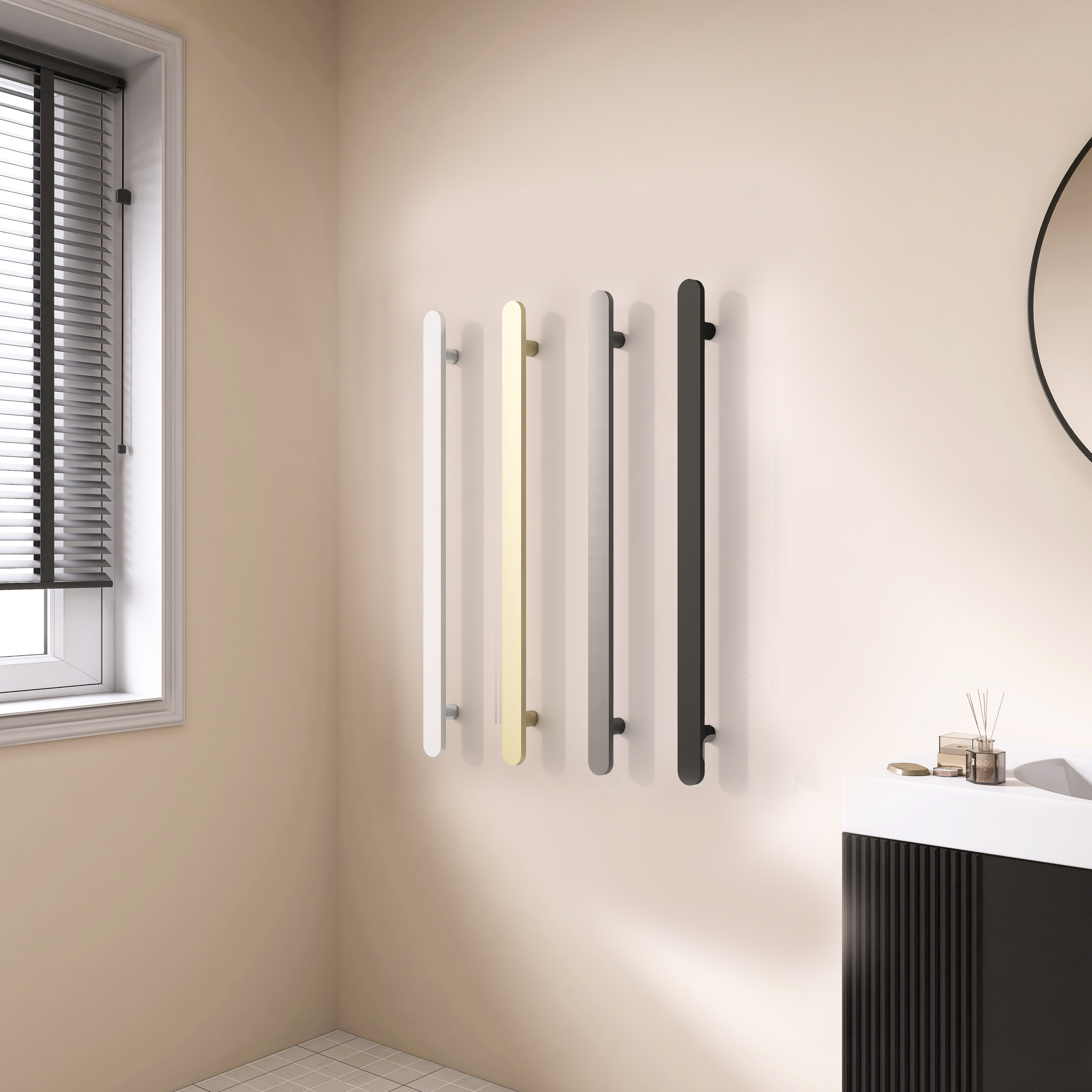 Sharndy heated towel bar single rail bahtroom design towel warmer radiator