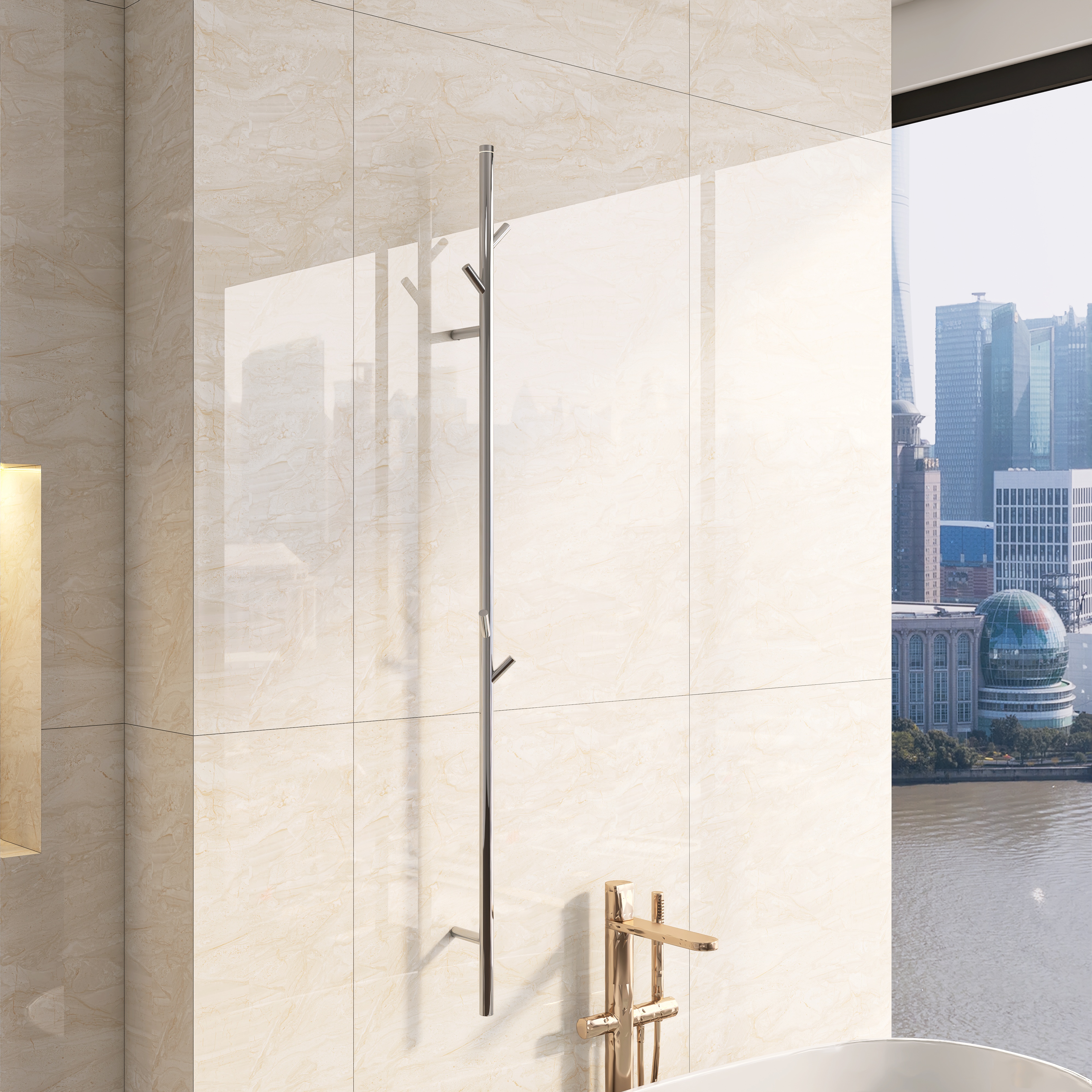Sharndy heated towel bar single rail bahtroom design towel warmer radiator