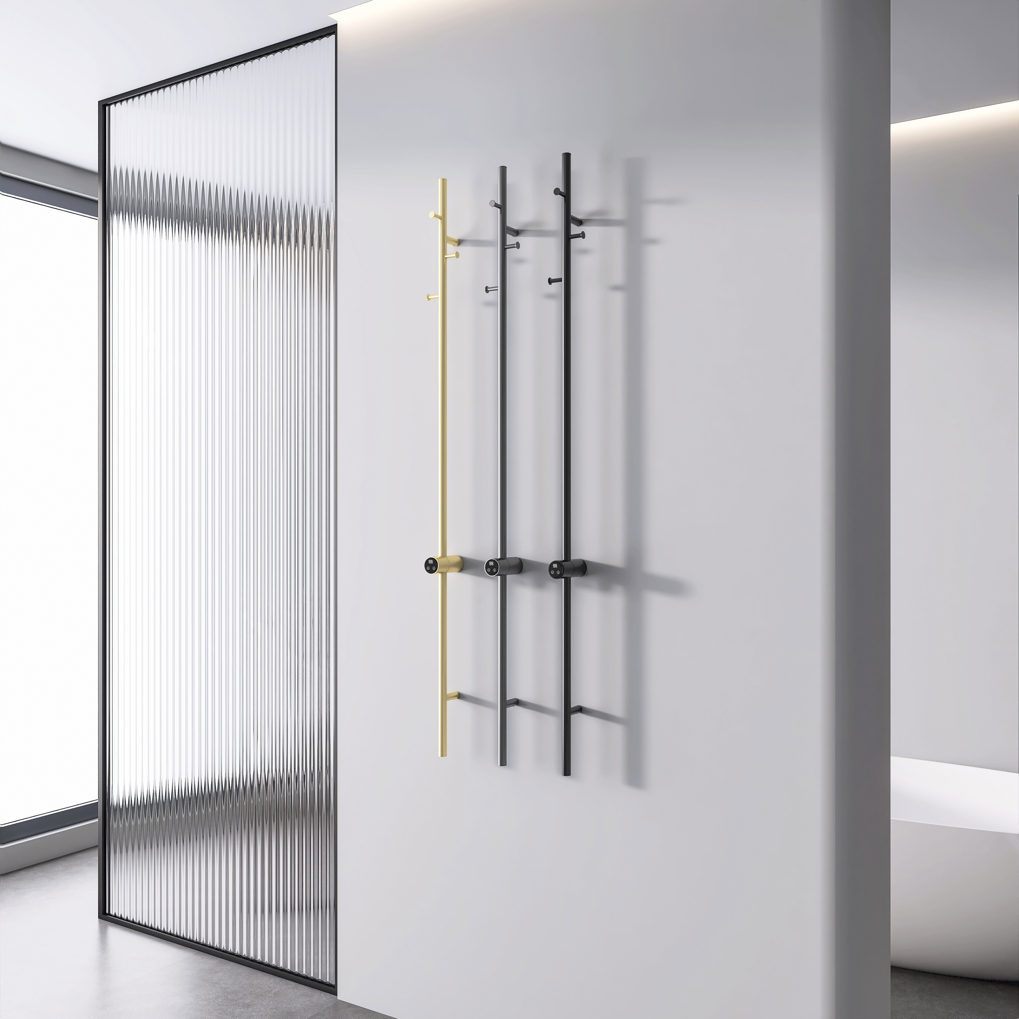 Sharndy heated towel bar single rail bahtroom design towel warmer radiator
