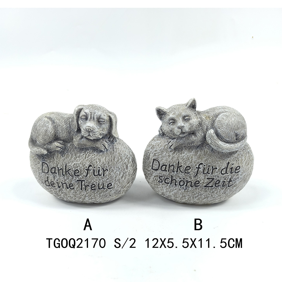 Polyresin grey mouring angels，animals
