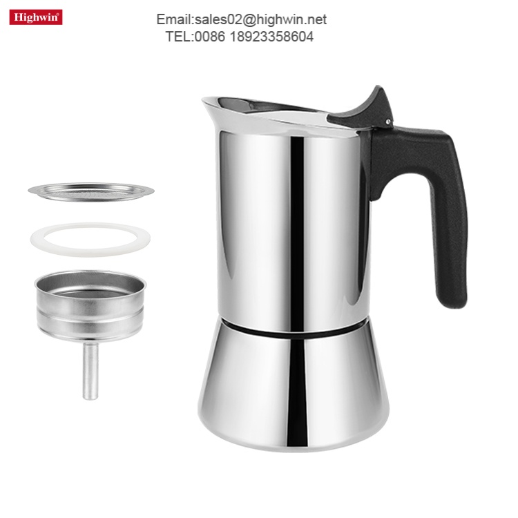 Stainless Steel Stovetop Espresso Maker Moka Pot Italian Coffee Percolator, Silver