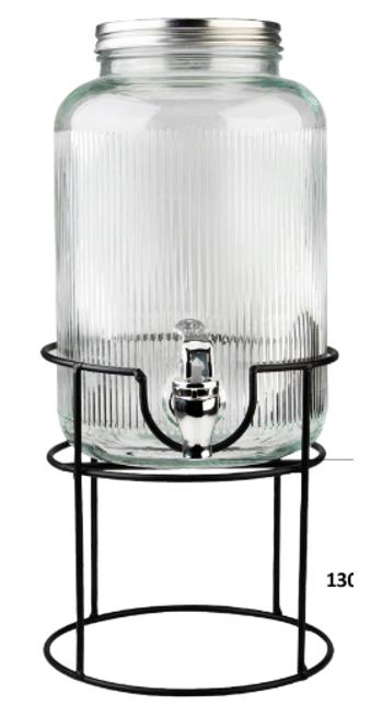 3.75L glass dispenser， round