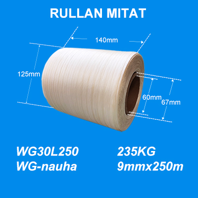 WG-nauhat Lavojen sidontaan ja varastointiin kestävä nauha LSM pakkauskoneelle WG30L 9mm*250m