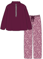 Plain-colored lambskin homewear set