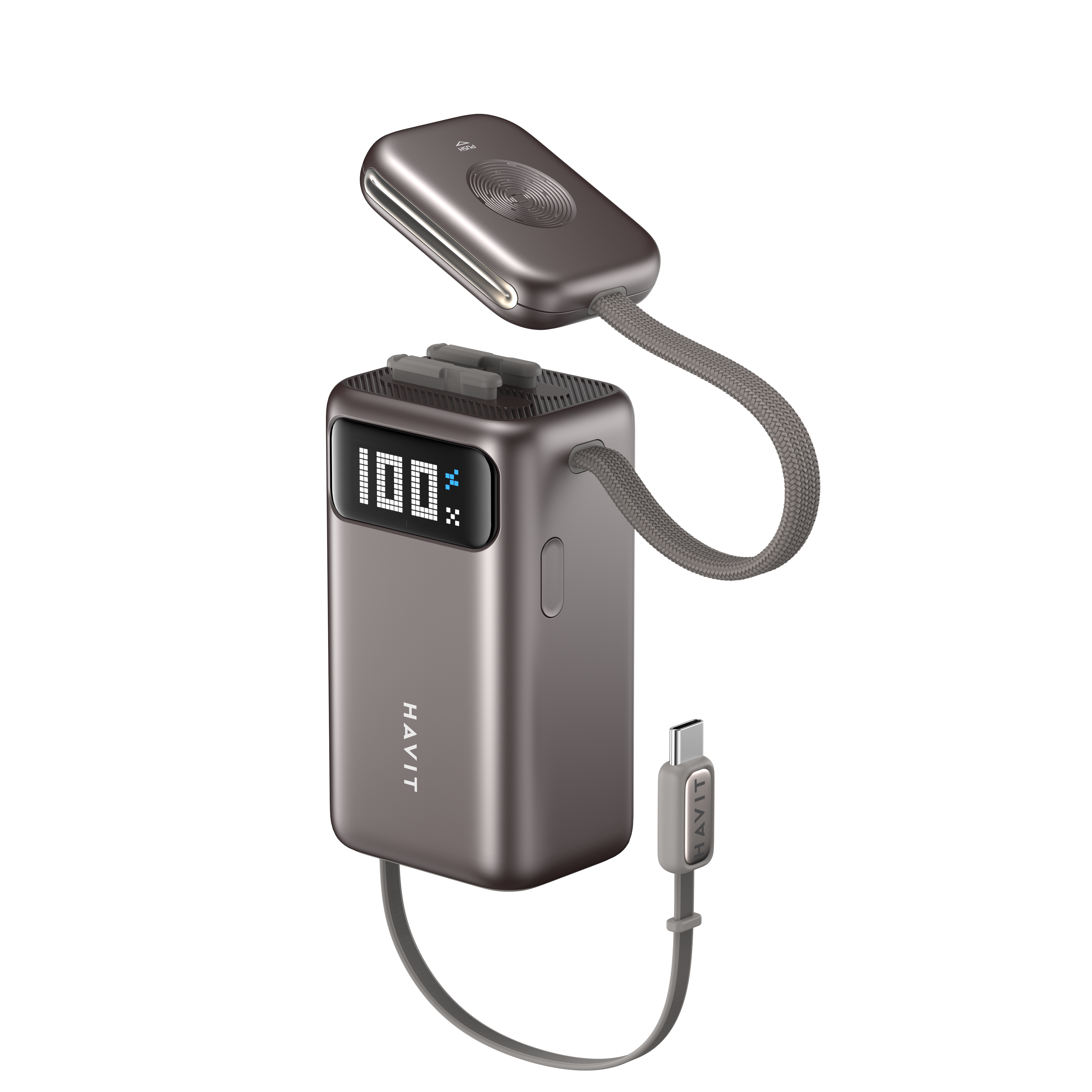 HAVIT PB36 10000mAh Power Bank with Smart Display Watches Charger Portable Lightweight for Travel