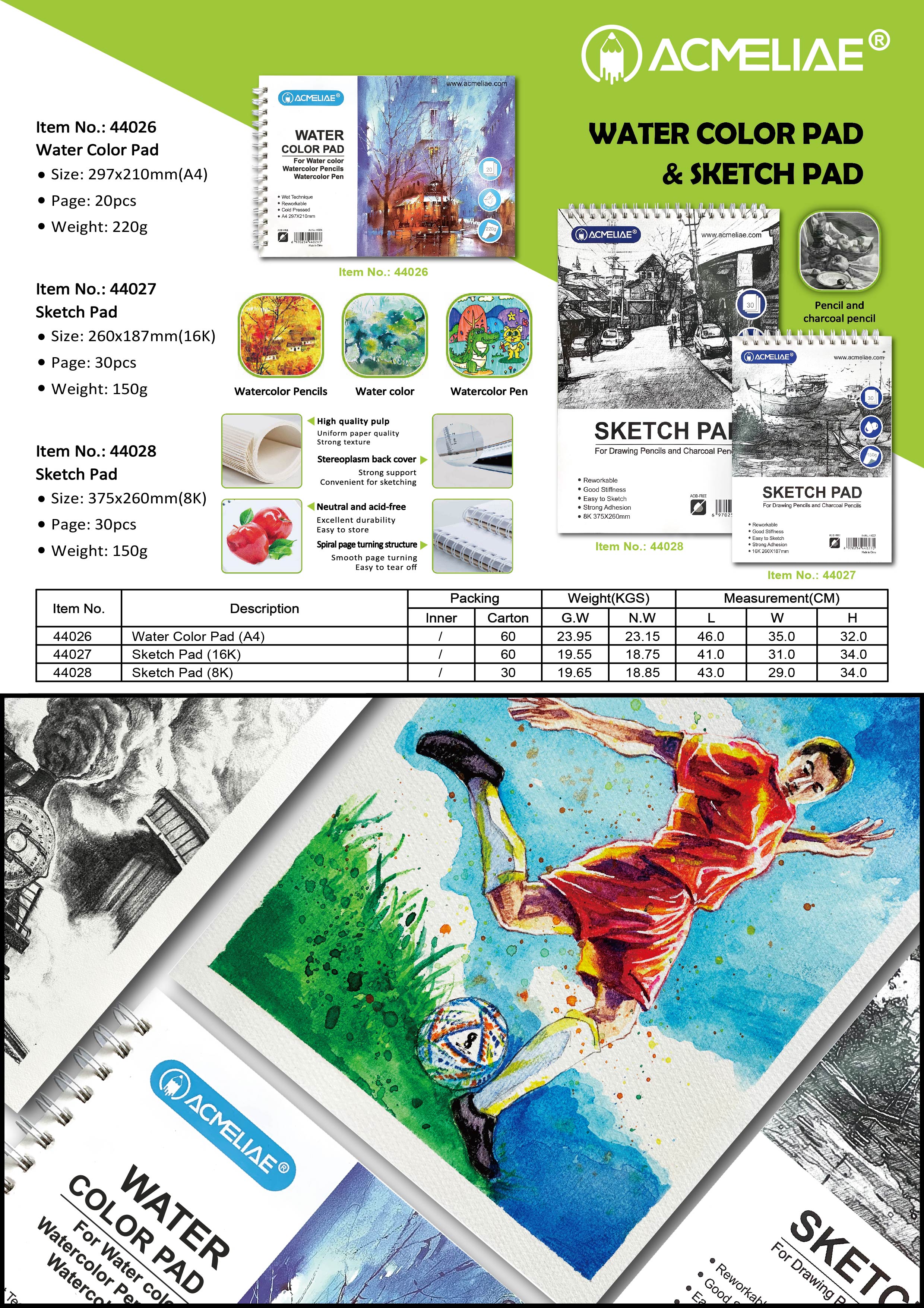 A4 Size Color Pad For Water Color Pencil/16k 8k Size Sketch Book