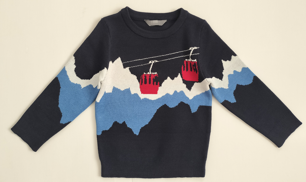 Boys knitted sweater with jacquard