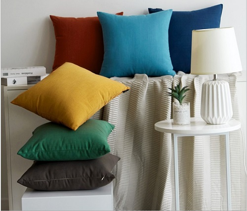 Chenille solid color cushion cover