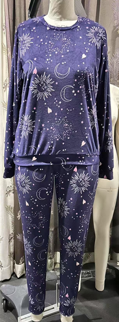 100% poly sun-print pajama set