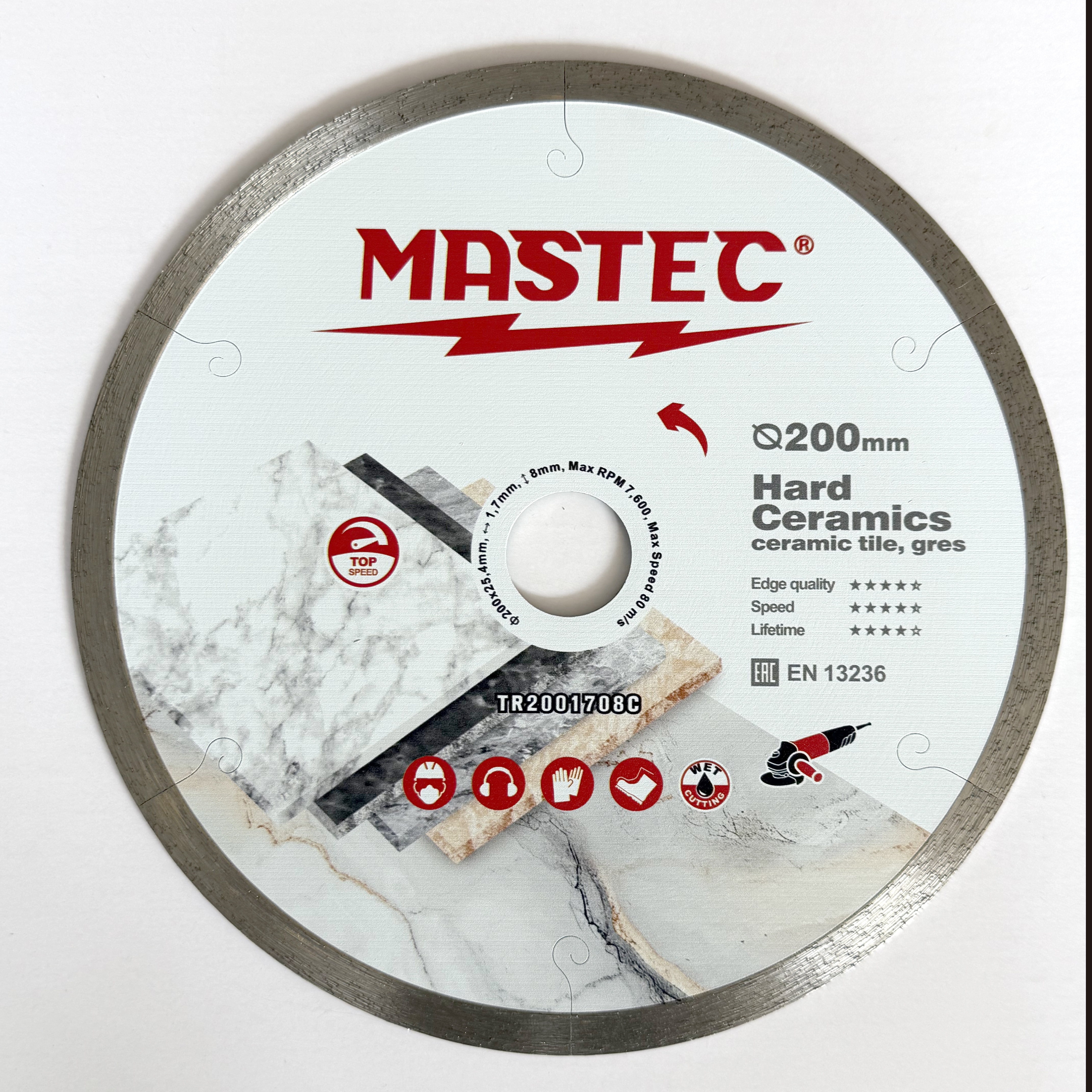 Super thin hot pressed rim diamond saw blade 200mm