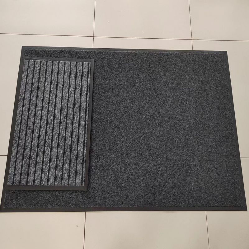 Heavy-Duty 7-Line Commercial Mat, Extra Thick Scraper Doormat for Store Entrance, Office PVC Carpet