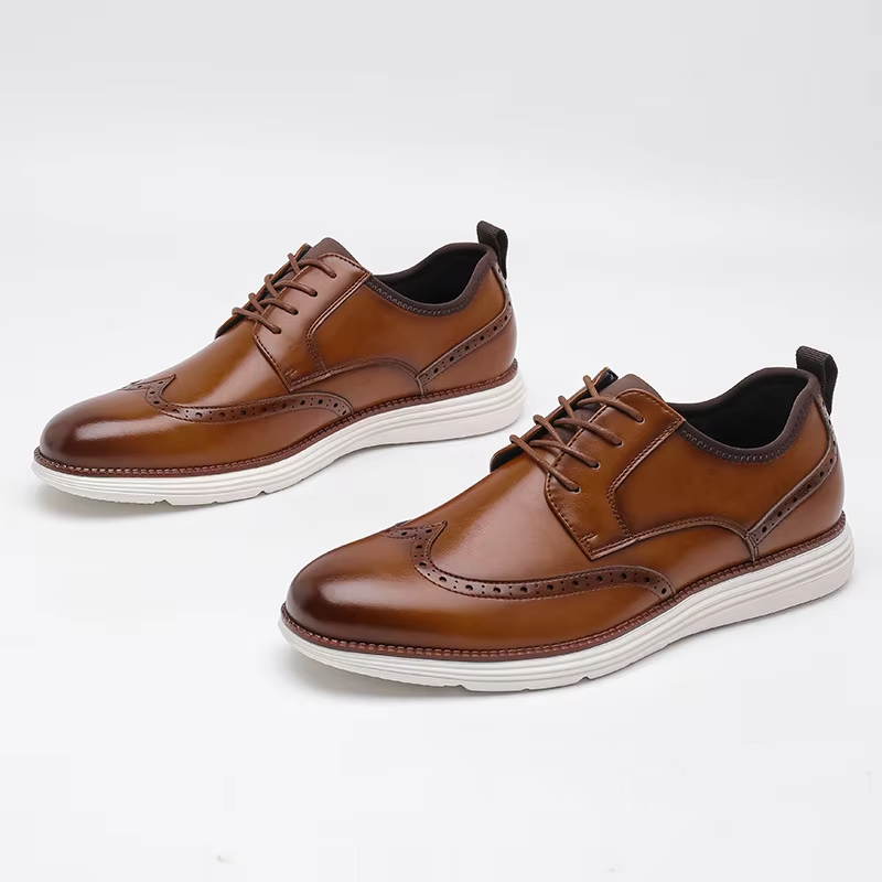 Men's Breathable Formal Leather Shoes for Wedding and Office Comfortable Lightweight Walking Shoes