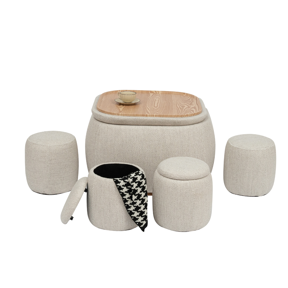 Bailey fixed storage ottoman