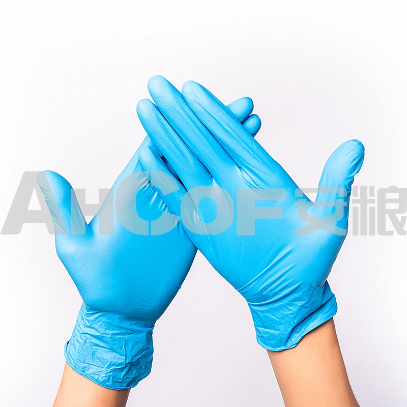 Wholesale Blue Synthetic Disposable Nitrile Gloves Cheap Powder Free Safety Nitrile Gloves