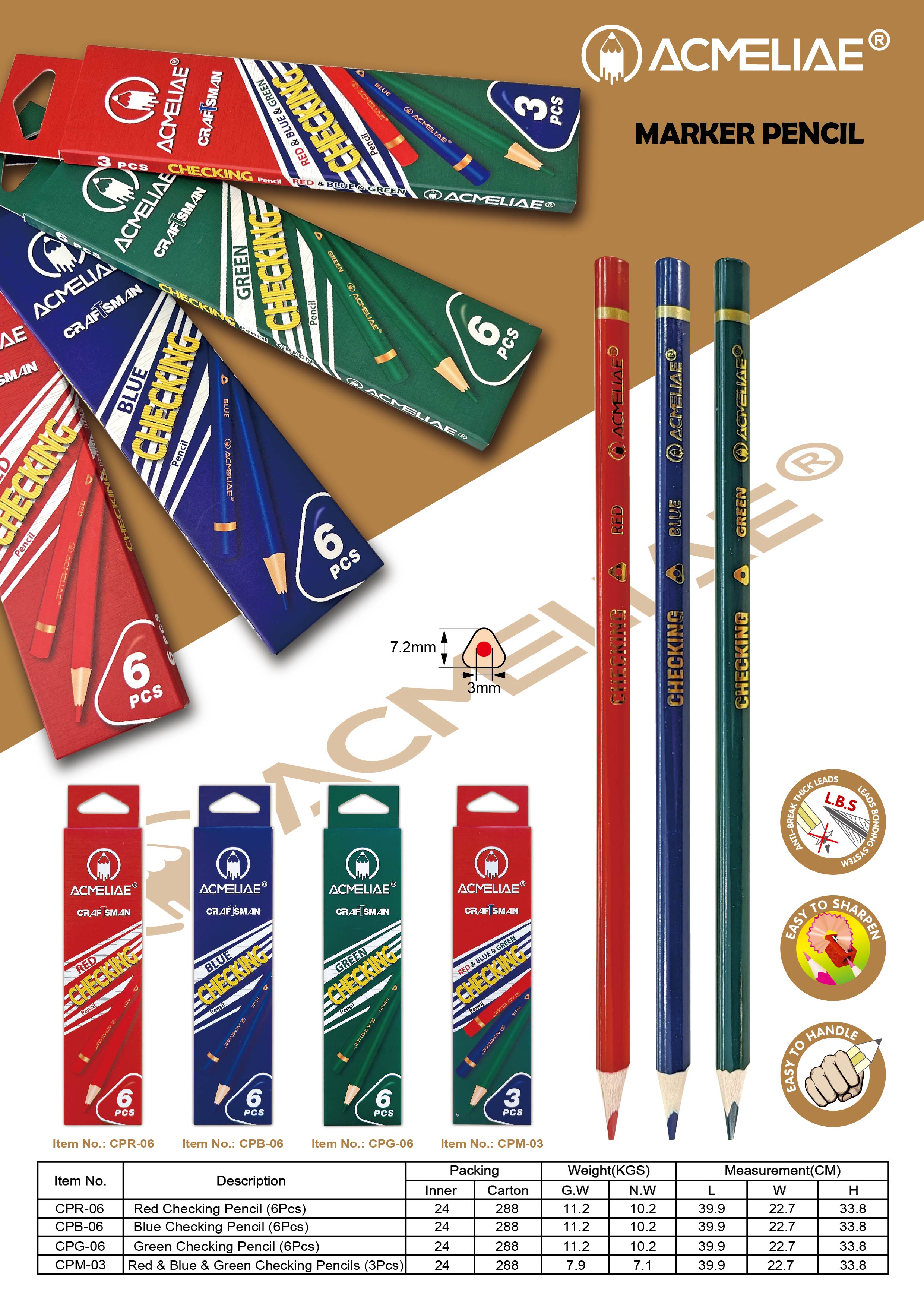 Red/Blue/Green Checking Pencil