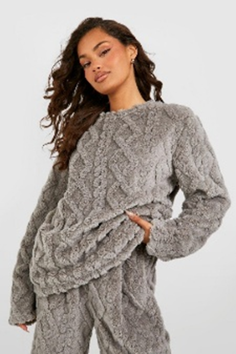 Acquard shaggy plush PJ Set