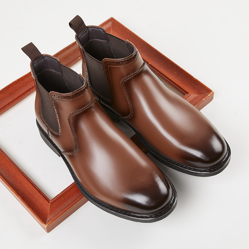 Genuine leather business-casual Chelsea boots
