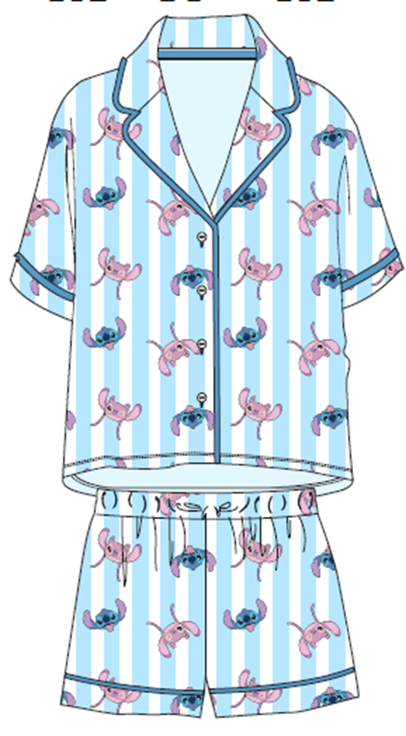 Cartoon-printed striped home wear