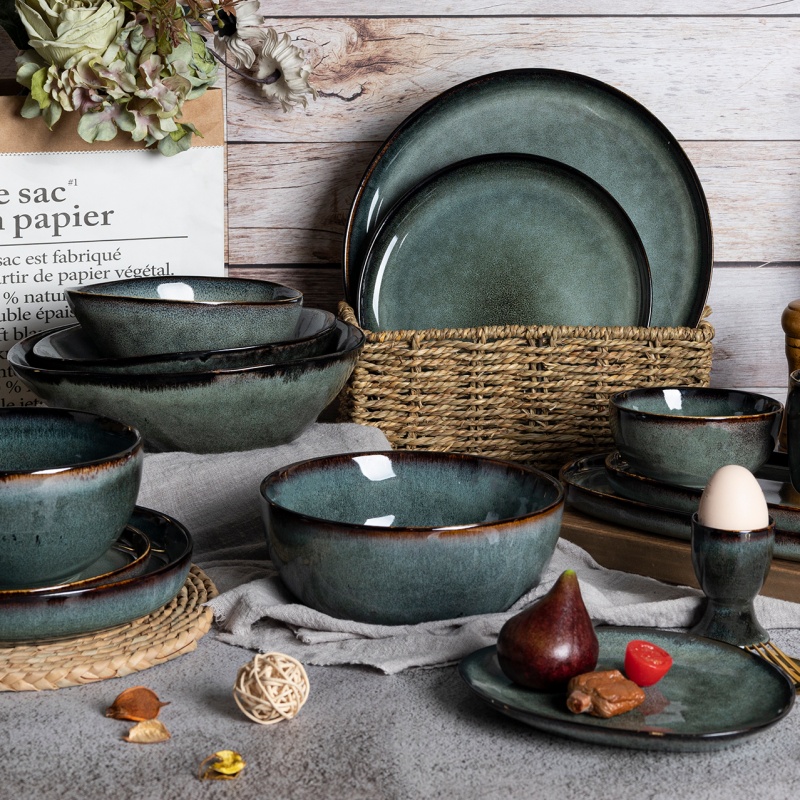 Reactive Glaze Stoneware Dinnerware | Unique Glaze, Exquisite Craftsmanship for Dining Experience